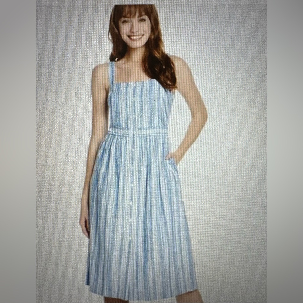 Draper James Linen Striped Button Front Dress - NWT